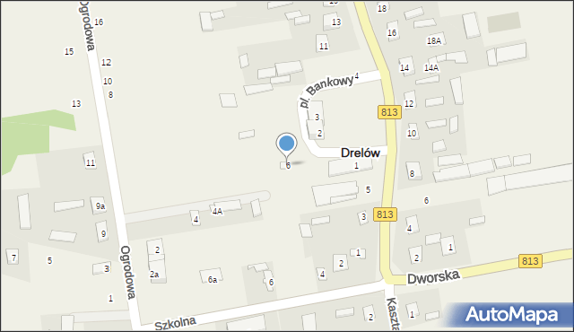Drelów, Ogrodowa, 6, mapa Drelów