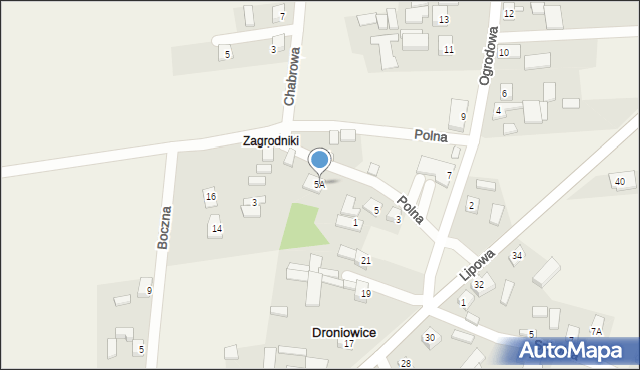 Droniowice, Ogrodowa, 5A, mapa Droniowice