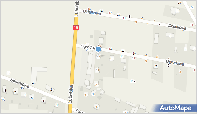 Firlej, Ogrodowa, 17, mapa Firlej