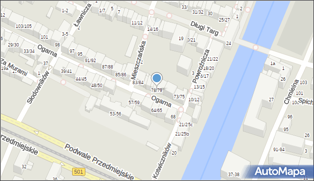 Gdańsk, Ogarna, 78/79, mapa Gdańska