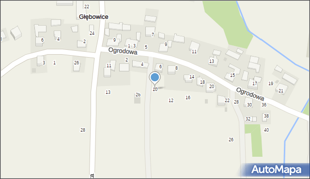 Głębowice, Ogrodowa, 10, mapa Głębowice