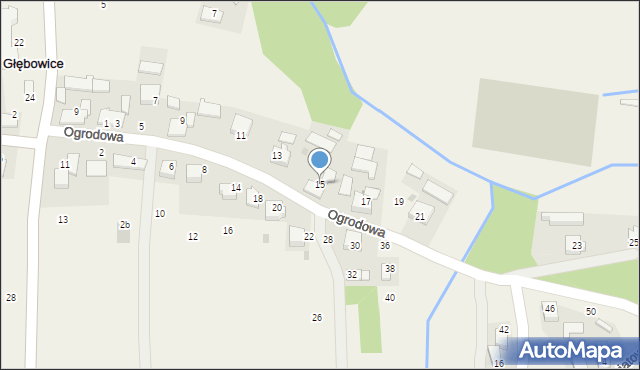 Głębowice, Ogrodowa, 15, mapa Głębowice