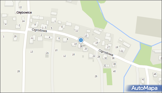 Głębowice, Ogrodowa, 18, mapa Głębowice