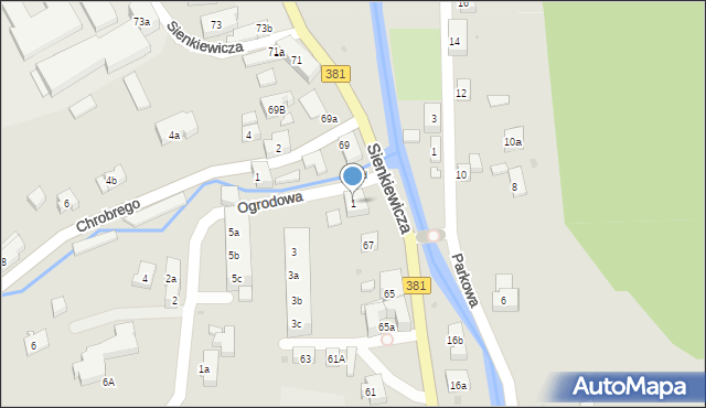 Głuszyca, Ogrodowa, 1, mapa Głuszyca