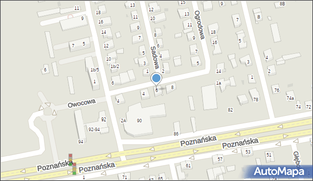 Gniezno, Ogrodowa, 6, mapa Gniezna