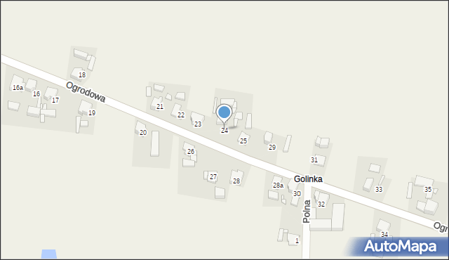 Golina, Ogrodowa, 24, mapa Golina