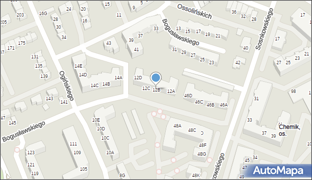 Gorzów Wielkopolski, Ogińskiego Michała Kleofasa, 12B, mapa Gorzów Wielkopolski