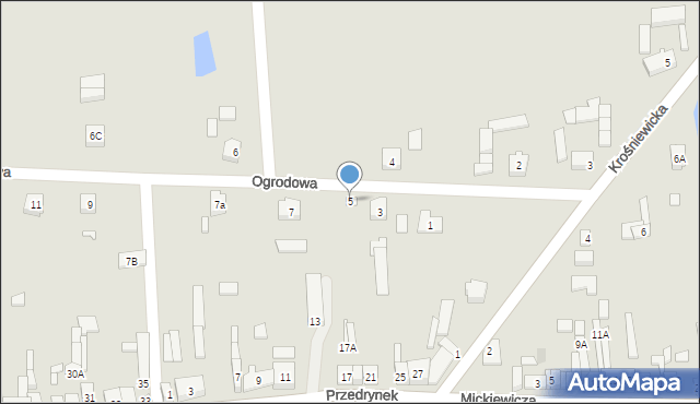 Grabów, Ogrodowa, 5, mapa Grabów