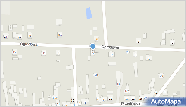 Grabów, Ogrodowa, 7a, mapa Grabów