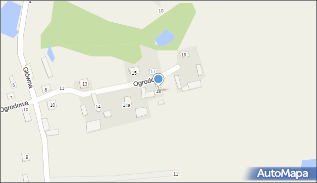 Grędzice, Ogrodowa, 18, mapa Grędzice