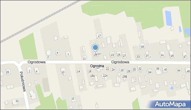Grodzisk, Ogrodowa, 15, mapa Grodzisk