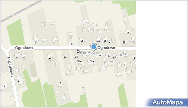 Grodzisk, Ogrodowa, 22, mapa Grodzisk