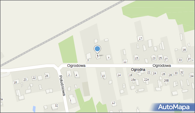 Grodzisk, Ogrodowa, 5, mapa Grodzisk