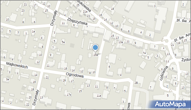 Grodzisk Wielkopolski, Ogrodowa, 10a, mapa Grodzisk Wielkopolski