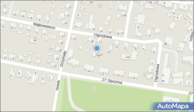 Grodzisk Wielkopolski, Ogrodowa, 17b, mapa Grodzisk Wielkopolski