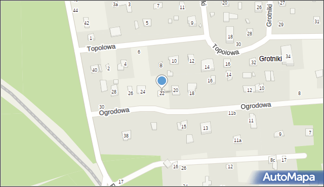 Grotniki, Ogrodowa, 22, mapa Grotniki