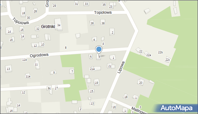 Grotniki, Ogrodowa, 3, mapa Grotniki