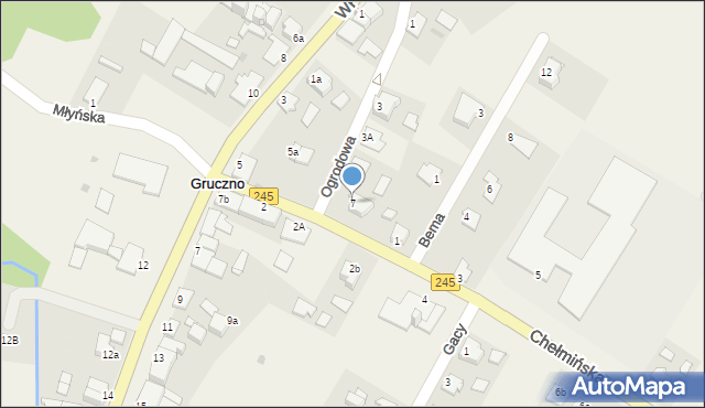 Gruczno, Ogrodowa, 7, mapa Gruczno