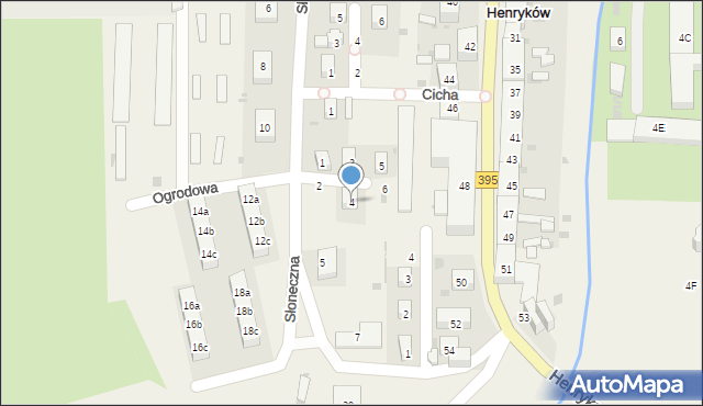 Henryków, Ogrodowa, 4, mapa Henryków