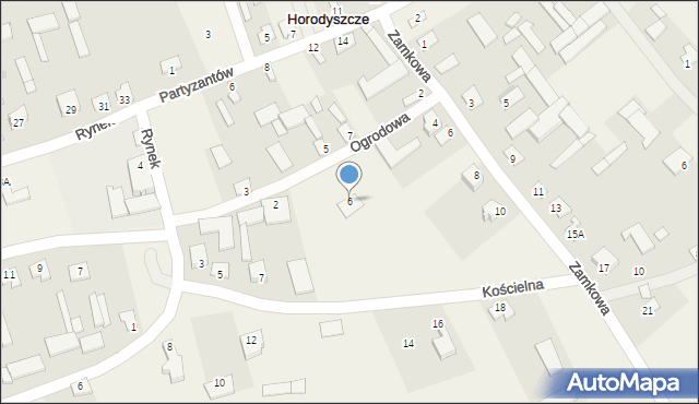 Horodyszcze, Ogrodowa, 6, mapa Horodyszcze