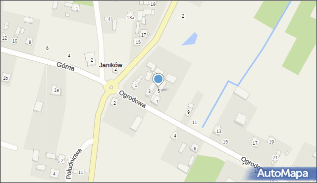 Janików, Ogrodowa, 5, mapa Janików