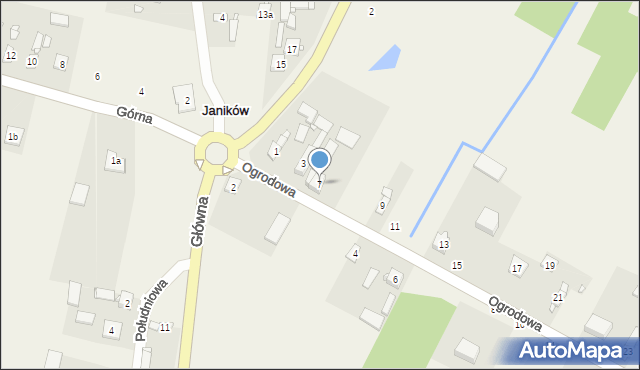 Janików, Ogrodowa, 7, mapa Janików