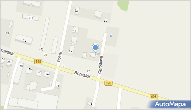 Janów Podlaski, Ogrodowa, 3, mapa Janów Podlaski