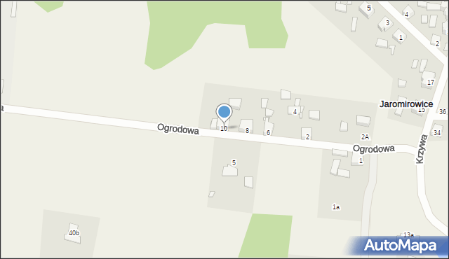 Jaromirowice, Ogrodowa, 10, mapa Jaromirowice