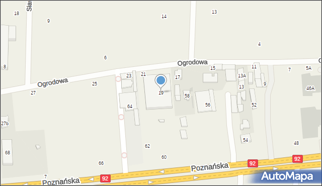 Jawczyce, Ogrodowa, 19, mapa Jawczyce