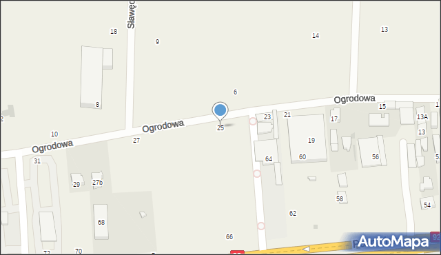 Jawczyce, Ogrodowa, 25, mapa Jawczyce