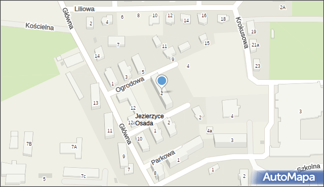 Jezierzyce, Ogrodowa, 2, mapa Jezierzyce