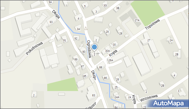 Jeżów Sudecki, Ogrodowa, 1, mapa Jeżów Sudecki