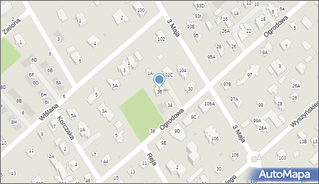 Józefów, Ogrodowa, 36, mapa Józefów