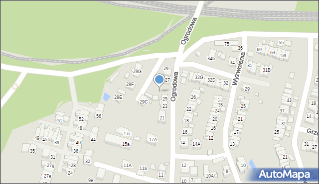 Katowice, Ogrodowa, 25a, mapa Katowic