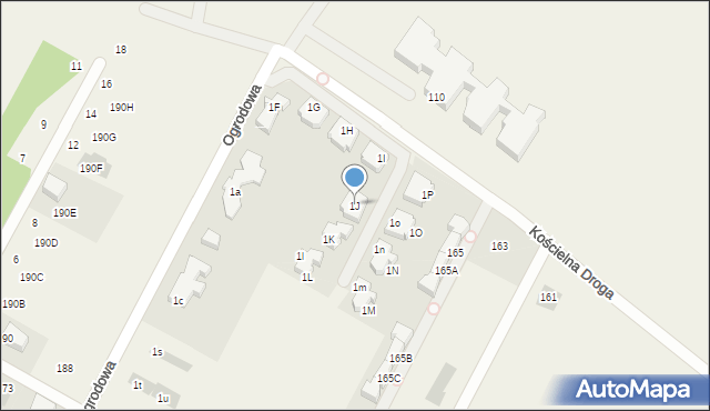 Kiełpin, Ogrodowa, 1J, mapa Kiełpin