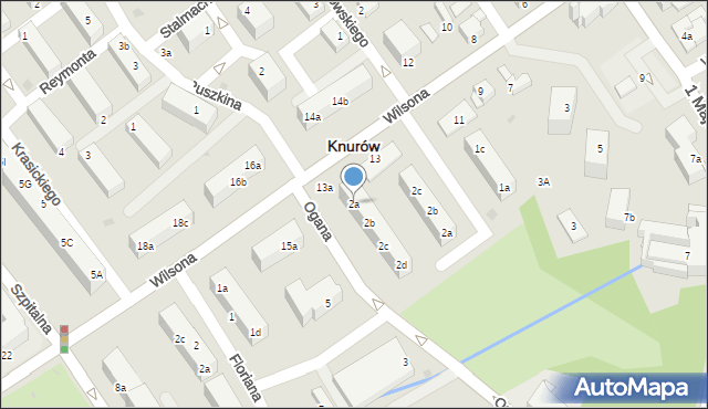 Knurów, Ogana Floriana, dr., 2a, mapa Knurów