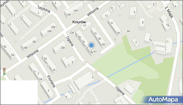 Knurów, Ogana Floriana, dr., 2d, mapa Knurów