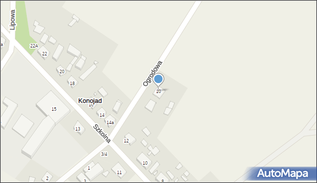 Konojad, Ogrodowa, 10, mapa Konojad