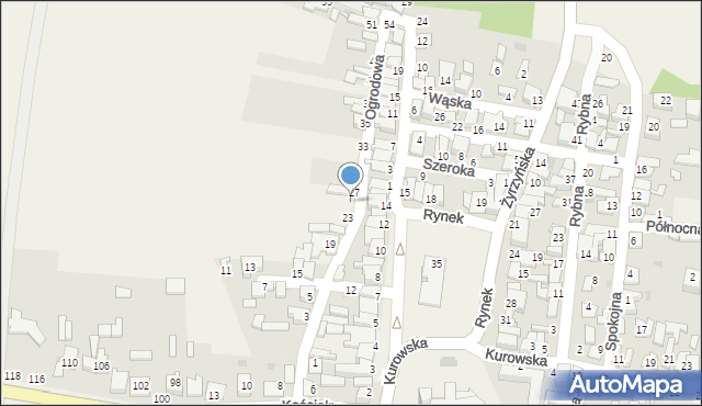 Końskowola, Ogrodowa, 25, mapa Końskowola