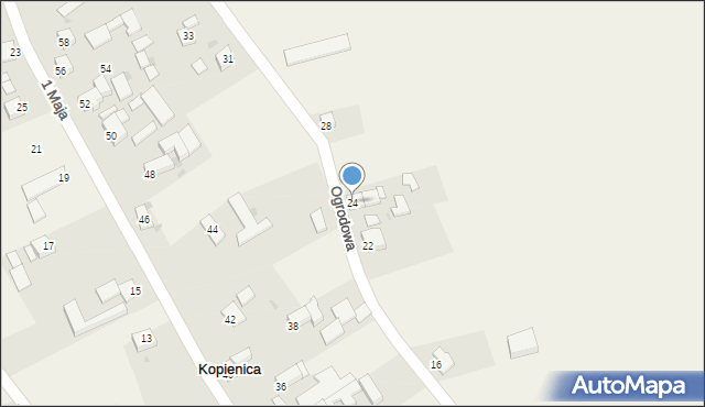 Kopienica, Ogrodowa, 24, mapa Kopienica