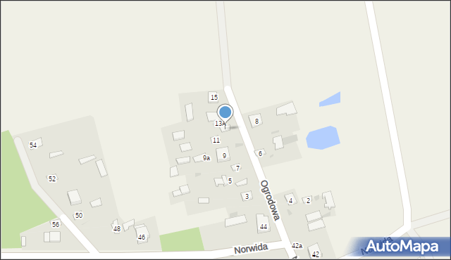 Korczew, Ogrodowa, 13, mapa Korczew