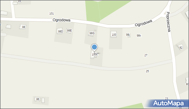 Korczyna, Ogrodowa, 100c, mapa Korczyna