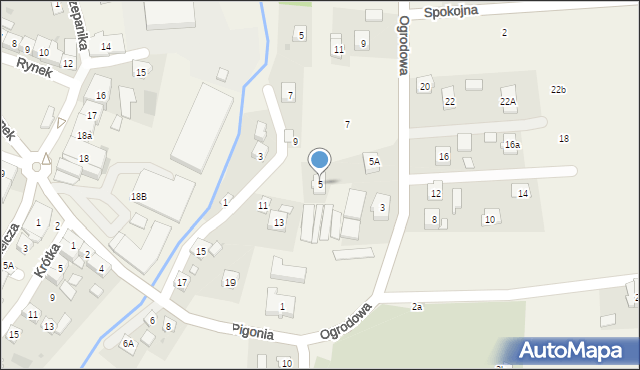 Korczyna, Ogrodowa, 5, mapa Korczyna