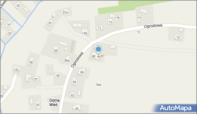 Korczyna, Ogrodowa, 70, mapa Korczyna