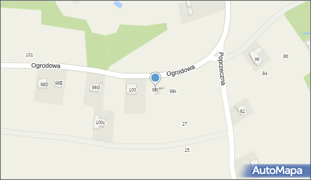 Korczyna, Ogrodowa, 98j, mapa Korczyna