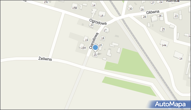 Kornica, Ogrodowa, 21, mapa Kornica