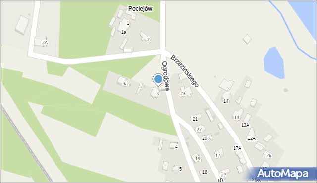 Kornica, Ogrodowa, 3b, mapa Kornica