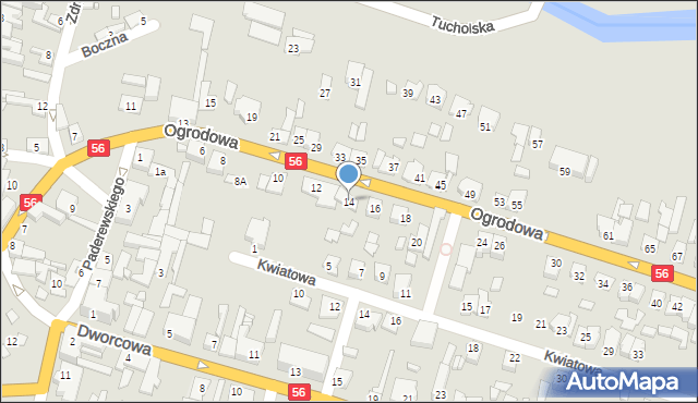 Koronowo, Ogrodowa, 14, mapa Koronowo