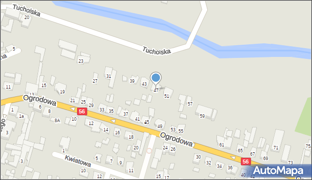 Koronowo, Ogrodowa, 47, mapa Koronowo