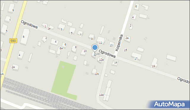 Korsze, Ogrodowa, 12, mapa Korsze